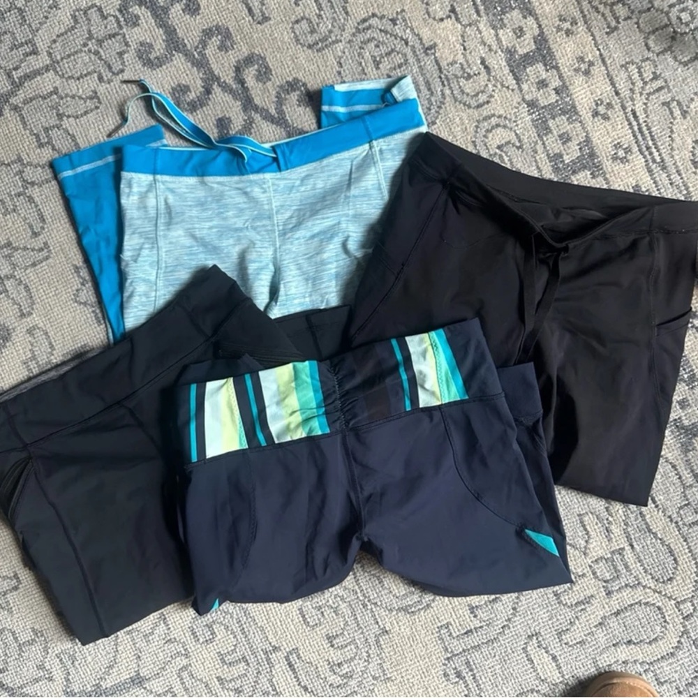 Lululemon Cropped Leggings - Set of 4- size 8